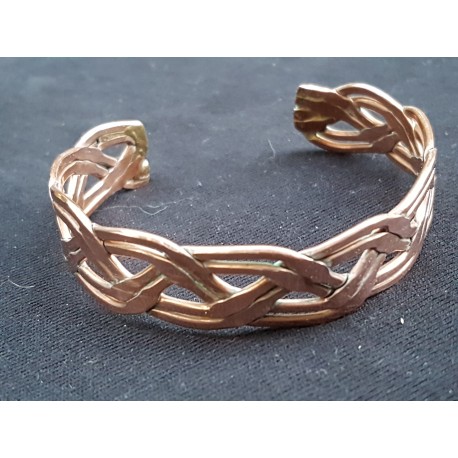 Bracelet celtique cuivre entrelac large